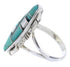 Southwestern Turquoise Jet Sterling Silver Ring Size 6-3/4 BW66547